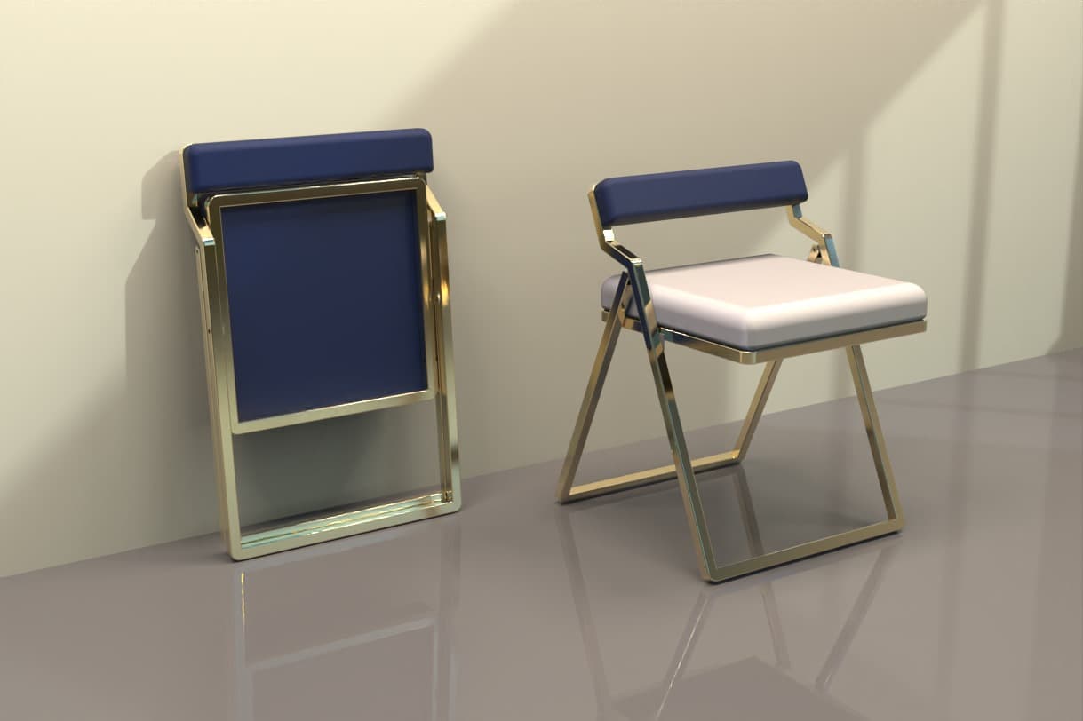 Gold PVD folding chair